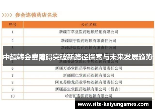 中超转会费障碍突破新路径探索与未来发展趋势