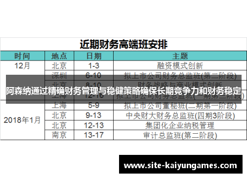 阿森纳通过精确财务管理与稳健策略确保长期竞争力和财务稳定